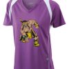  James & Nicholson Ladies' Running-T (paars/wit) Thumbnail