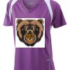  James & Nicholson Ladies' Running-T (paars/wit) Thumbnail