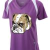  James & Nicholson Ladies' Running-T (paars/wit) Thumbnail
