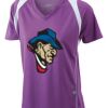  James & Nicholson Ladies' Running-T (paars/wit) Thumbnail