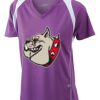  James & Nicholson Ladies' Running-T (paars/wit) Thumbnail