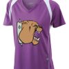  James & Nicholson Ladies' Running-T (paars/wit) Thumbnail