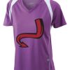  James & Nicholson Ladies' Running-T (paars/wit) Thumbnail