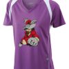  James & Nicholson Ladies' Running-T (paars/wit) Thumbnail