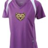  James & Nicholson Ladies' Running-T (paars/wit) Thumbnail