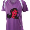  James & Nicholson Ladies' Running-T (paars/wit) Thumbnail