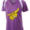  James & Nicholson Ladies' Running-T (paars/wit) Thumbnail
