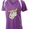  James & Nicholson Ladies' Running-T (paars/wit) Thumbnail