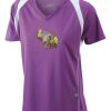  James & Nicholson Ladies' Running-T (paars/wit) Thumbnail
