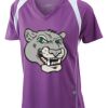  James & Nicholson Ladies' Running-T (paars/wit) Thumbnail