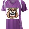  James & Nicholson Ladies' Running-T (paars/wit) Thumbnail