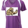  James & Nicholson Ladies' Running-T (paars/wit) Thumbnail