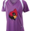  James & Nicholson Ladies' Running-T (paars/wit) Thumbnail