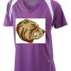 James & Nicholson Ladies' Running-T (paars/wit) Thumbnail