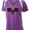  James & Nicholson Ladies' Running-T (paars/wit) Thumbnail