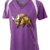  James & Nicholson Ladies' Running-T (paars/wit) Thumbnail
