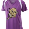  James & Nicholson Ladies' Running-T (paars/wit) Thumbnail