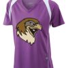  James & Nicholson Ladies' Running-T (paars/wit) Thumbnail
