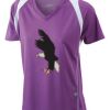  James & Nicholson Ladies' Running-T (paars/wit) Thumbnail