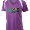  James & Nicholson Ladies' Running-T (paars/wit) Thumbnail