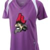  James & Nicholson Ladies' Running-T (paars/wit) Thumbnail