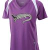  James & Nicholson Ladies' Running-T (paars/wit) Thumbnail