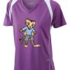  James & Nicholson Ladies' Running-T (paars/wit) Thumbnail
