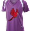 James & Nicholson Ladies' Running-T (paars/wit) Thumbnail