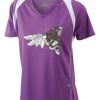  James & Nicholson Ladies' Running-T (paars/wit) Thumbnail