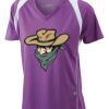  James & Nicholson Ladies' Running-T (paars/wit) Thumbnail