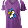  James & Nicholson Ladies' Running-T (paars/wit) Thumbnail