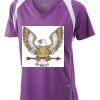  James & Nicholson Ladies' Running-T (paars/wit) Thumbnail