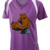  James & Nicholson Ladies' Running-T (paars/wit) Thumbnail
