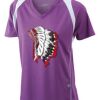  James & Nicholson Ladies' Running-T (paars/wit) Thumbnail