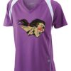  James & Nicholson Ladies' Running-T (paars/wit) Thumbnail
