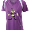  James & Nicholson Ladies' Running-T (paars/wit) Thumbnail