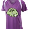  James & Nicholson Ladies' Running-T (paars/wit) Thumbnail