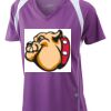  James & Nicholson Ladies' Running-T (paars/wit) Thumbnail