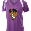  James & Nicholson Ladies' Running-T (paars/wit) Thumbnail