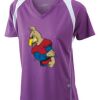  James & Nicholson Ladies' Running-T (paars/wit) Thumbnail