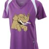  James & Nicholson Ladies' Running-T (paars/wit) Thumbnail