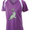  James & Nicholson Ladies' Running-T (paars/wit) Thumbnail