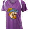 James & Nicholson Ladies' Running-T (paars/wit) Thumbnail