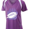  James & Nicholson Ladies' Running-T (paars/wit) Thumbnail