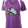  James & Nicholson Ladies' Running-T (paars/wit) Thumbnail