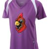 James & Nicholson Ladies' Running-T (paars/wit) Thumbnail