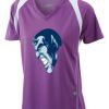  James & Nicholson Ladies' Running-T (paars/wit) Thumbnail