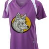  James & Nicholson Ladies' Running-T (paars/wit) Thumbnail