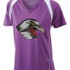  James & Nicholson Ladies' Running-T (paars/wit) Thumbnail