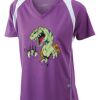  James & Nicholson Ladies' Running-T (paars/wit) Thumbnail
